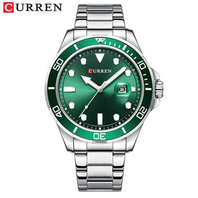 【潮裡潮氣】Curren/卡瑞恩新款鋼帶錶石英日曆男士手錶商務大氣簡約8388