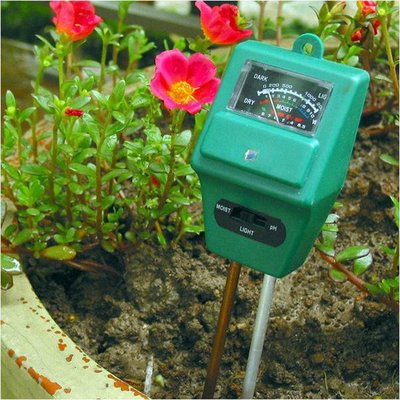 園藝用品土壤酸鹼度計濕度計照度計三合一土壤檢測儀ph計(1入組)B31