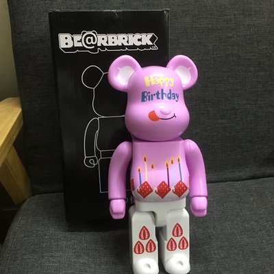 BE@RBRICK生日快樂暴力熊模型草莓蛋糕積木熊B熊400%正品促銷