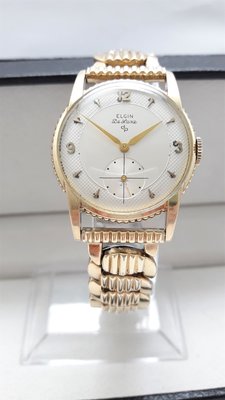 【Jessica潔西卡小舖】ELGIN,10K(GOLD FILLED)手動機械錶