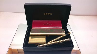 超稀有絕版 美國製 西華TARGA1020型22K對筆附整套銅製筆盒墨水盒.
