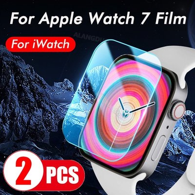 蘋果手錶保護膜 apple watch 7/6/5/4/3/2/1螢幕保護貼 iwatch 44/41/45mm水凝膜-337221106