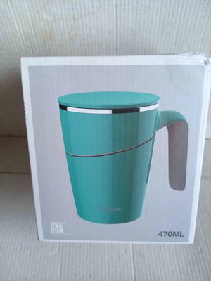 【TOYOTA】Spill Free Mug TOYOTA不倒馬克杯(藍綠) (內膽為304不鏽鋼材質，全新含盒)