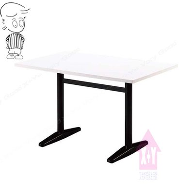 【X+Y】艾克斯居家生活館       餐桌椅系列-艾言 3*2尺餐桌(H型烤黑腳/木心板).適合居家或營業用.摩登家具