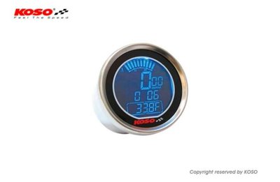 《好地方》KOSO 轉速表 溫度計 LCD碼表 電子式 D55 DL-01R 55mm 轉速達18000 RPM 藍色