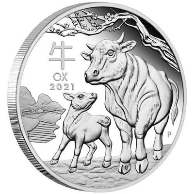 澳洲 紀念幣 2021 1oz 牛年生肖紀念銀幣