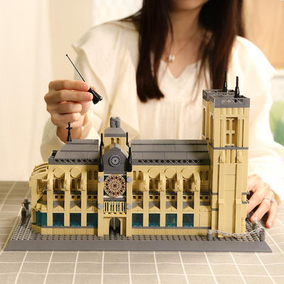 樂高巴黎圣母院積木世界著名地標建筑系列埃菲爾鐵塔模型拼裝玩具