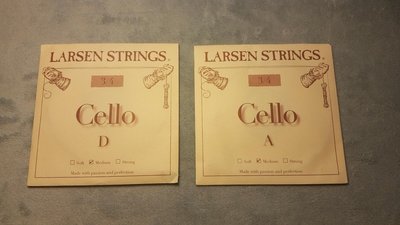 [台灣博聲提琴弦樂]丹麥LARSEN 大提琴弦 3/4 D+A中張力