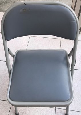 小楊電腦】二手 折合椅/折疊椅/大型鐵合椅(灰色) 折合椅