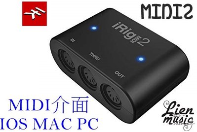 『立恩樂器』免運優惠 德國 公司貨 IK Multimedia iRIG MIDI2 MIDI 錄音介面 鍵盤 主控