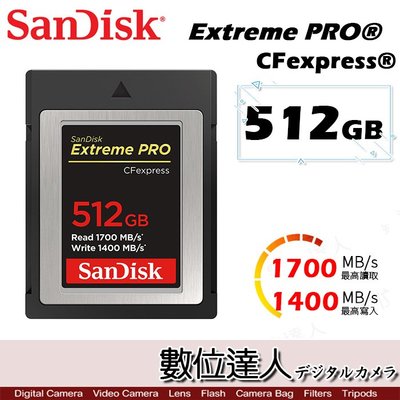 【數位達人】SanDisk Extreme PRO CFexpress 512G 1700MB/s SD 高速記憶卡