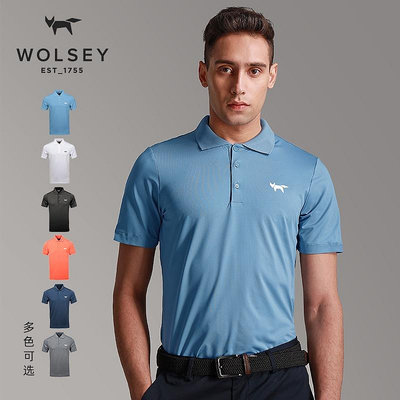 Wolsey 英倫高爾夫 Polo 衫男士夏季印短袖運動 T 恤-來可家居