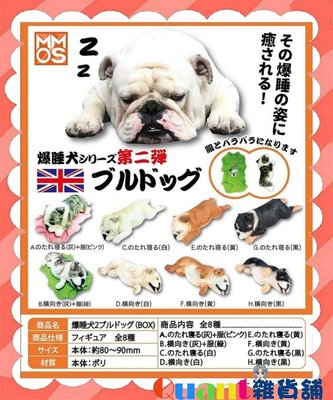 ∮Quant雜貨舖∮┌日本盒玩┐XMMOS 爆睡犬 第二彈 睡眠動物 英國鬥牛犬 全8款  整套優惠價