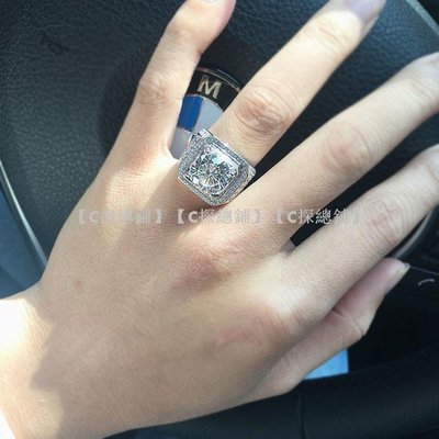 鑽石戒指 造型戒指 翡翠戒指 5克拉群鑲鉆石鉆戒 求婚訂婚結婚純銀霸氣男戒指珠寶情侶對戒飾品