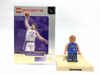 LEGO 樂高 3566 NBA 沙加緬度 國王 Peja Stojakovic 人偶 UPPER DECK 球員卡