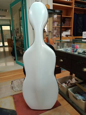 [台灣博聲提琴弦樂] 羽毛纖維 玻璃纖維 大提琴盒 硬盒 現代白