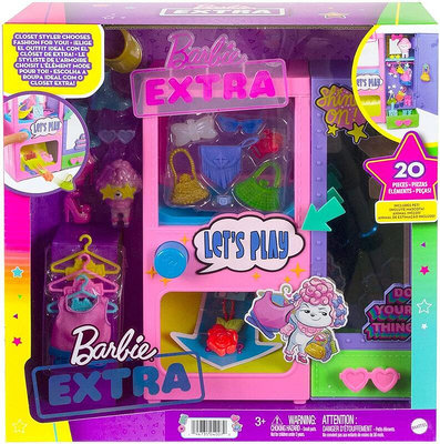 Ken & Barbie #HFG75 _ EXTRA 時尚系列芭比娃娃 _ 2021 驚喜遊戲機/衣櫥/非凡玩具