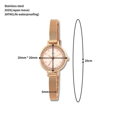 [CLUE] 圓形水鑚玫瑰金米蘭錶帶手錶～特價