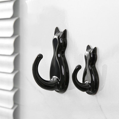 KOKUBO日本小貓掛鉤免打孔浴室無痕強力廁所廚房門后墻壁鑰匙粘鉤