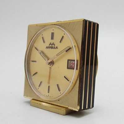 【timekeeper】  70年代瑞士製Appella安比拉七石機械鬧鐘(日期顯示)(盒裝品)(免運)