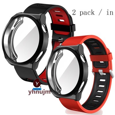 適用於 huawei watch gt 3 pro 46mm 運動矽膠腕帶的智能手環 TPU 保護殼 + 保護套智能手環