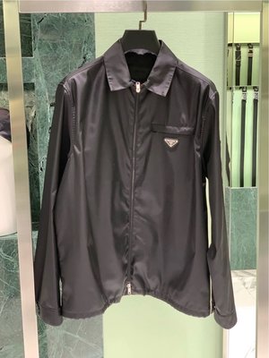 【BLACK A】精品Prada 22SS 男裝新款Re-Nylon再生尼龍立領夾克外套 黑色