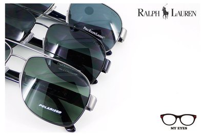 【My Eyes 瞳言瞳語】全新Polo Ralph Lauren雙槓太陽眼鏡 偏光款式(3064)