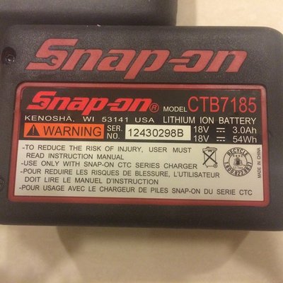 SnaponCTB7185 、CTB8185原裝 進口 snapon工具  鋰電池 實耐寶snap on