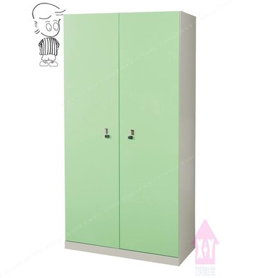【X+Y】艾克斯居家生活館      辦公櫥櫃系列-雙開門雙人鋼製衣櫃(綠色).衣櫥.置物櫃.內務櫃.台南市OA辦公家具