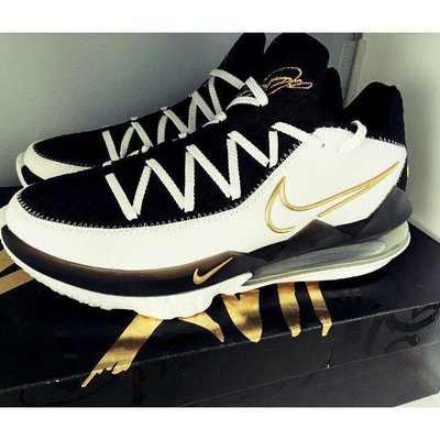Nike LeBron 17 Low EP 黑白金 氣墊運動 步 現貨 CD5006-101慢跑鞋【ADIDAS x NIKE】