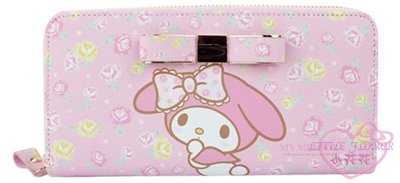 小花花日本精品♥Melody美樂蒂粉色立體造型拉鍊長夾 錢包卡夾多層大容量攜帶42220701