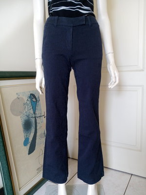 義大利服飾品牌Cerruti 1881寶藍色銀條紋西裝褲(女、SIZE:IT 40號)