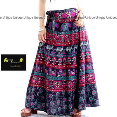 Unic＠🔥印度進口波西米亞風一片長裙『SL741紫🇮🇳印度純棉手工蓋印👗絕美異國風長裙』波西米亞 異國風 長裙 一片裙