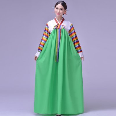 高雄艾蜜莉戲劇服裝表演服*七彩韓服-綠色*購買價$700元/出租價$300元