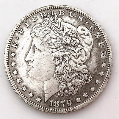 特價！1879美國銀幣摩根銀元紀念幣 外幣鷹洋龍洋銀幣古錢幣銅質銀幣