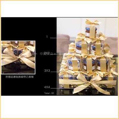 幸福朵朵【甜蜜蜜「透明盒裝」瑞士進口hero蜂蜜小禮盒 x 30盒 (金色緞帶)-送客小禮婚禮小物