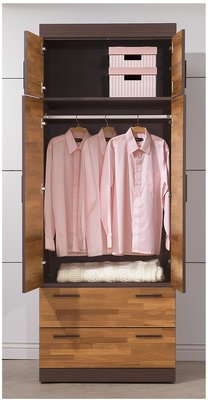 HT233-8 賽德克積層木雙色2.7尺衣櫃*