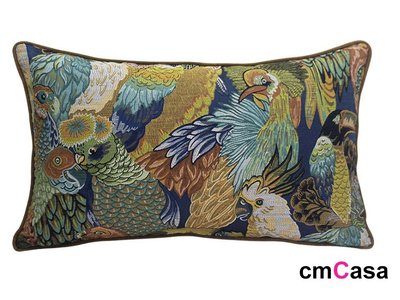 = cmCasa = [5684]歐式視覺藝術設計 ParrotParadisa多色腰枕套 唯美新發行