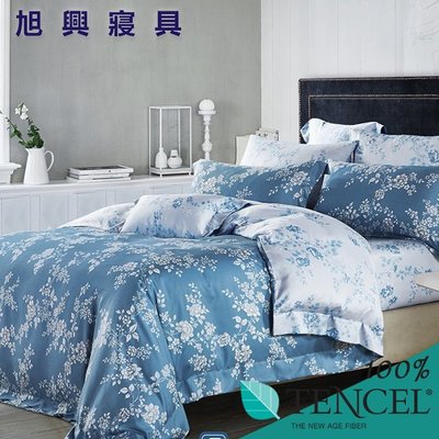 【旭興寢具】TENCEL100%天絲萊賽爾纖維 加大6x6.2尺 薄床包舖棉兩用被四件式組-雙色羅曼史