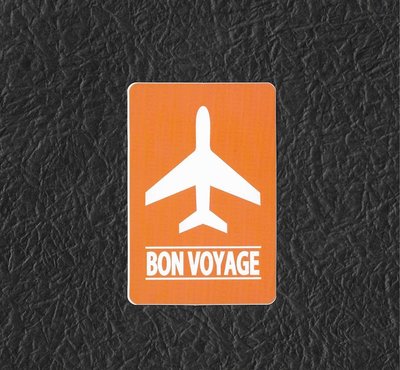 PVC防水貼紙 BON VOYAGE 飛機 爆炸貼 機車 行李箱 安全帽 滑板 嘻哈 旅行箱 電腦 滑雪板 1235