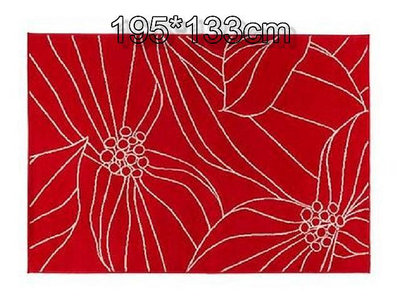 ╭☆卡森小舖☆╮【IKEA】GISLEV-花草地毯 高質感 短毛地毯, 紅色/白色,133x195