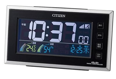 16807c 日本進口 好品質 正品 星辰 CITIZEN 鬧鐘 插電式濕度溫度計功能顯示LED螢幕畫面夜燈電波時鐘