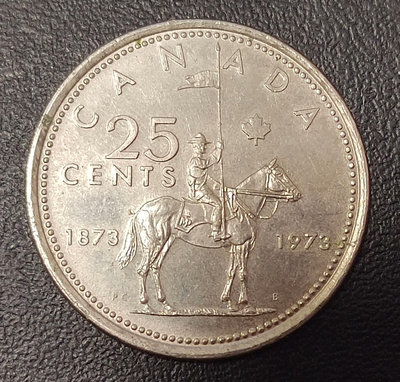 【二手】 加拿大1973年25分紀念幣，皇家騎警百年24mm1981 錢幣 硬幣 紀念幣【明月軒】
