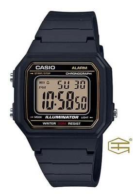 【天龜 】CASIO 簡約復古 方形數字大型液晶錶面 W-217H-9A