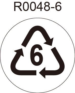 圓形貼紙 R0048-6 塑膠包裝容器貼紙 回收貼紙 塑膠食品容器貼紙 [ 飛盟廣告 設計印刷 ]