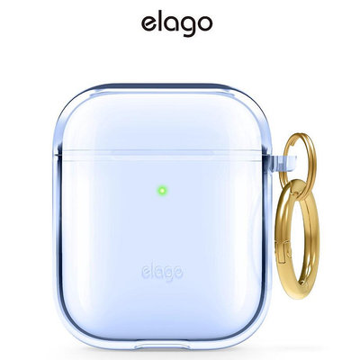天極TJ百貨[elago] Clear Airpods 透明保護殼附鑰匙圈 (適用 AirPods 1&amp;2)