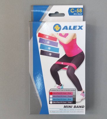 尼莫體育 丹力 ALEX C-58 環狀彈力圈 肌耐力訓練 健身 瑜珈-桃紅/紫/藍/鐵灰(只)台灣製造