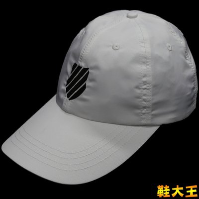 鞋大王K-SWISS C422-100 白色 立體車繡排汗材質運動帽【台灣製，特價399元】