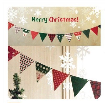 ?聖誕三角彩旗?彩旗 麻繩 聖誕樹 居家佈置 裝飾 聖誕節 吊飾 派對 慶生
