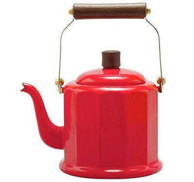 13157A 日本製 限量品 紅色琺瑯提把壺 時尚簡約茶壺手把沖泡搪瓷壺熱水壺泡茶壺煮水壺咖啡壺擺件送禮禮品